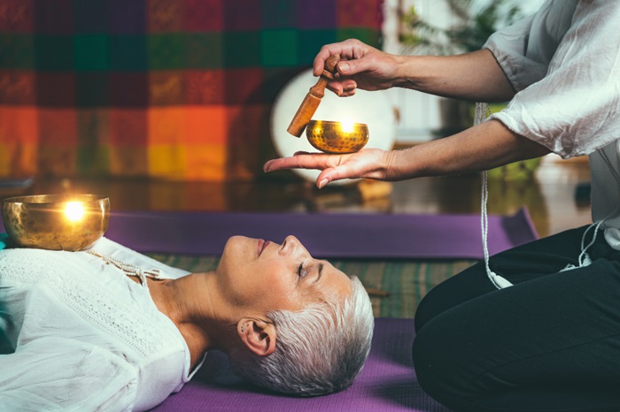 A Woman Taking Ayurvedic Therapies During Yoga Retreat in Kerala, India at Rishikul Yogshala A Woman Taking Ayurvedic Therapies During Yoga Retreat in Kerala, India at Rishikul Yogshala