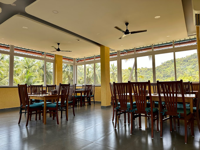 Dining area of Palm Paradise Resort during Yoga TTC in Goa