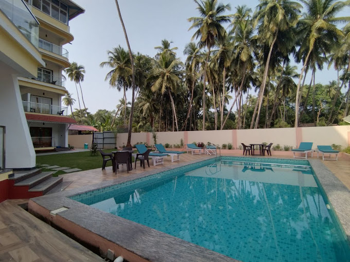 Pool Area of Rishikul Yogshala's YTTC Accommodation in Goa