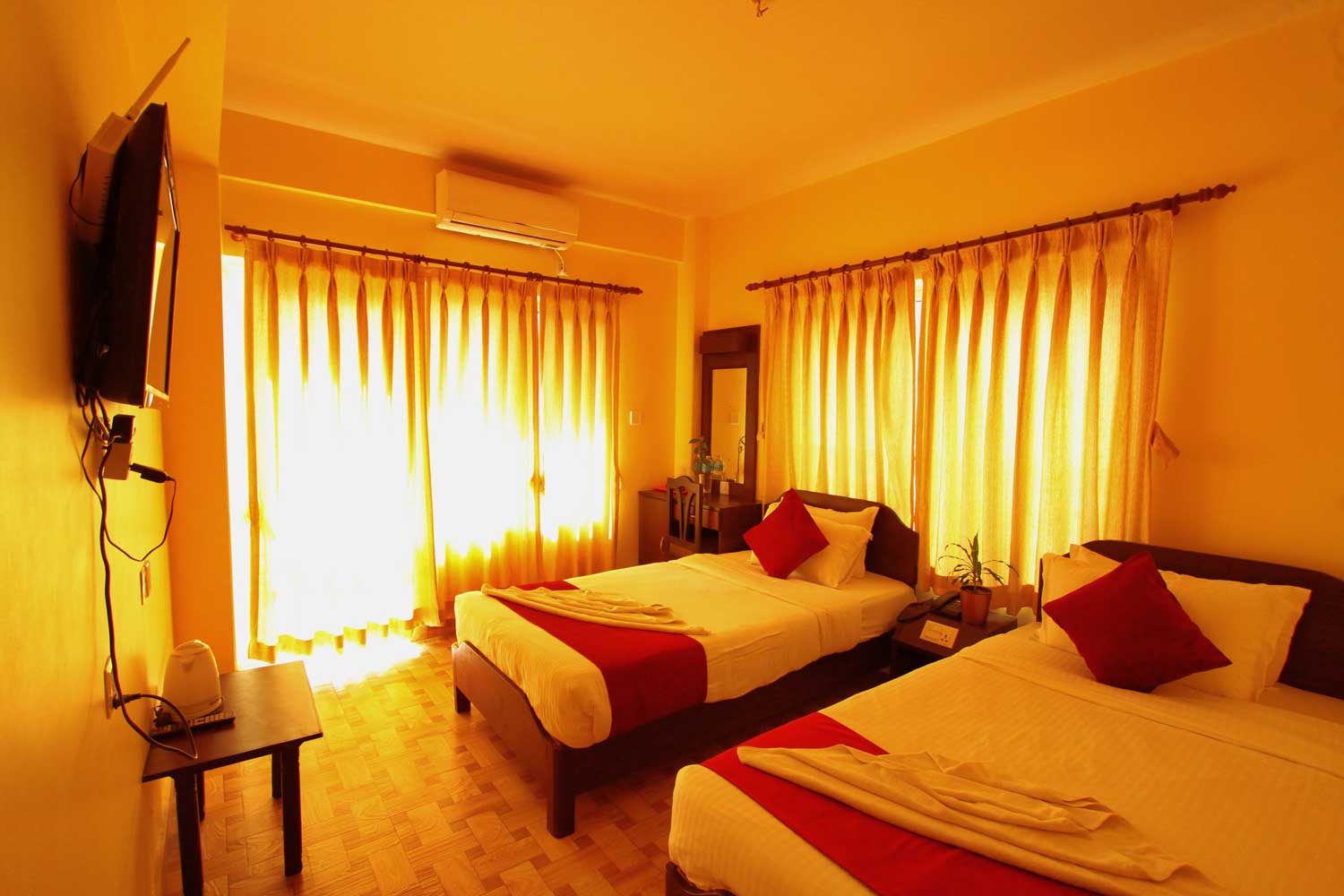 Sharing Room for Yoga Teacher Training at Rishikul Yogshala Nepal Sharing Room for Yoga Teacher Training at Rishikul Yogshala Nepal