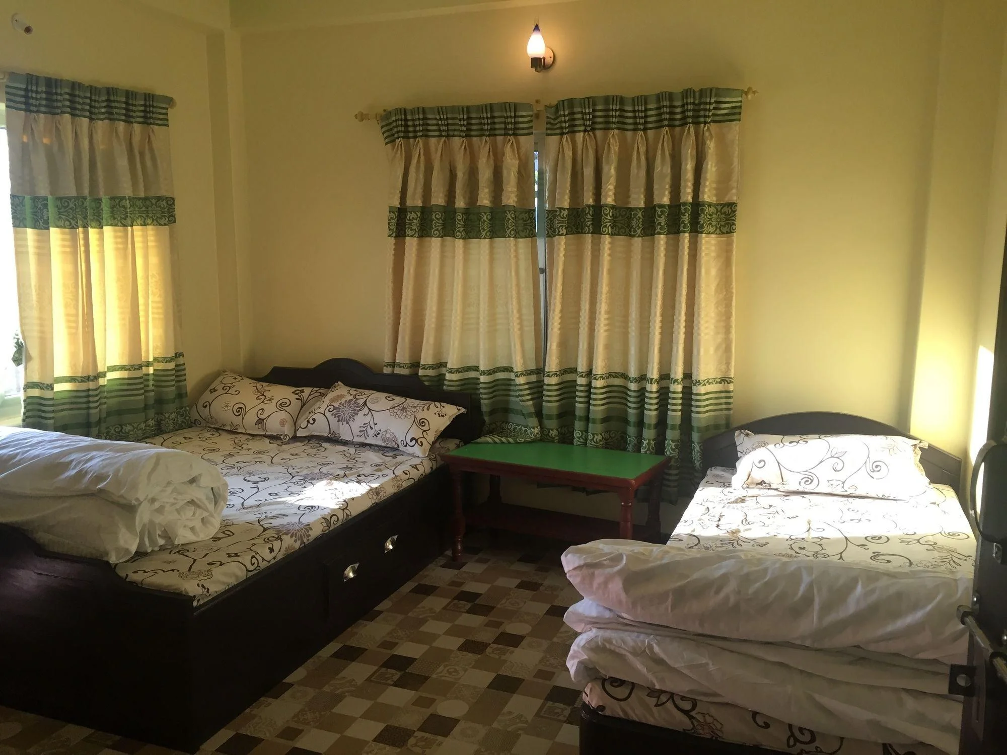 Shared Room of Rishikul Yogshala in Nepal During Yoga Retreat