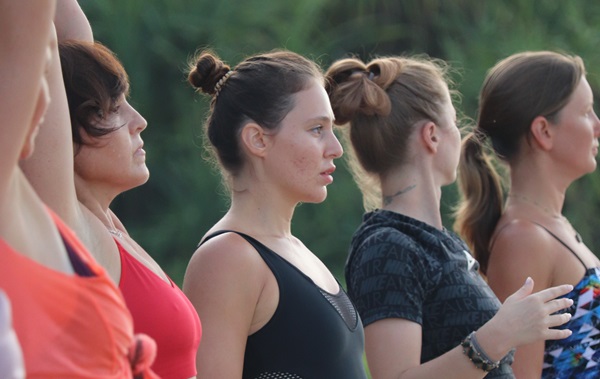 200 Hour Yoga Teacher Training Students Performing Yoga at Rishikul Yogshala Nepal
