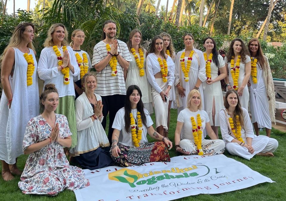 Group of Students at Yoga Retreat Opening Event at Rishikul Yogshala in Kerala