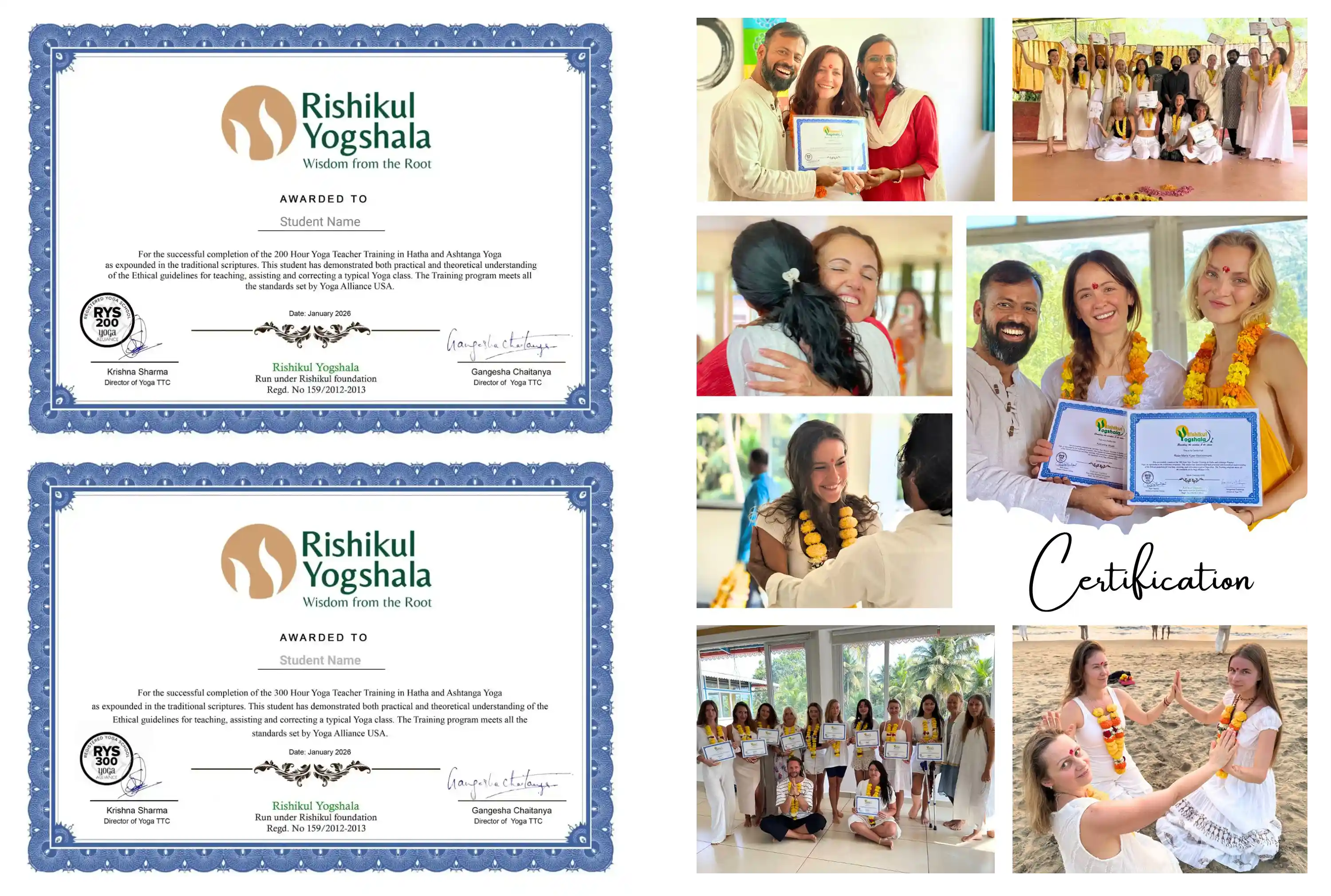 Yoga Alliance Certification for 500 Hour Yoga TTC in Kerala