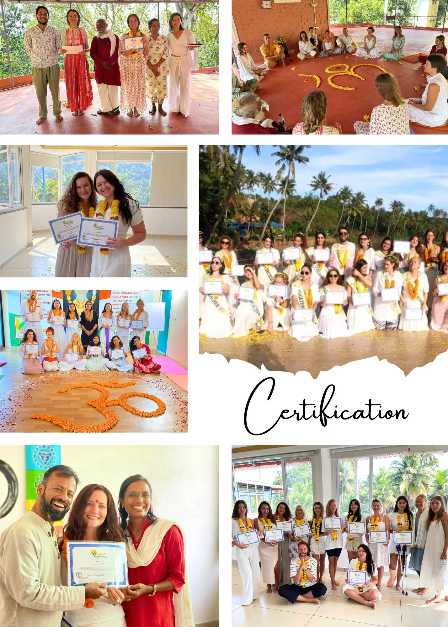 Students of Rishikul Yogshala Holding their 100 Hour Yoga Teacher Training Certificates