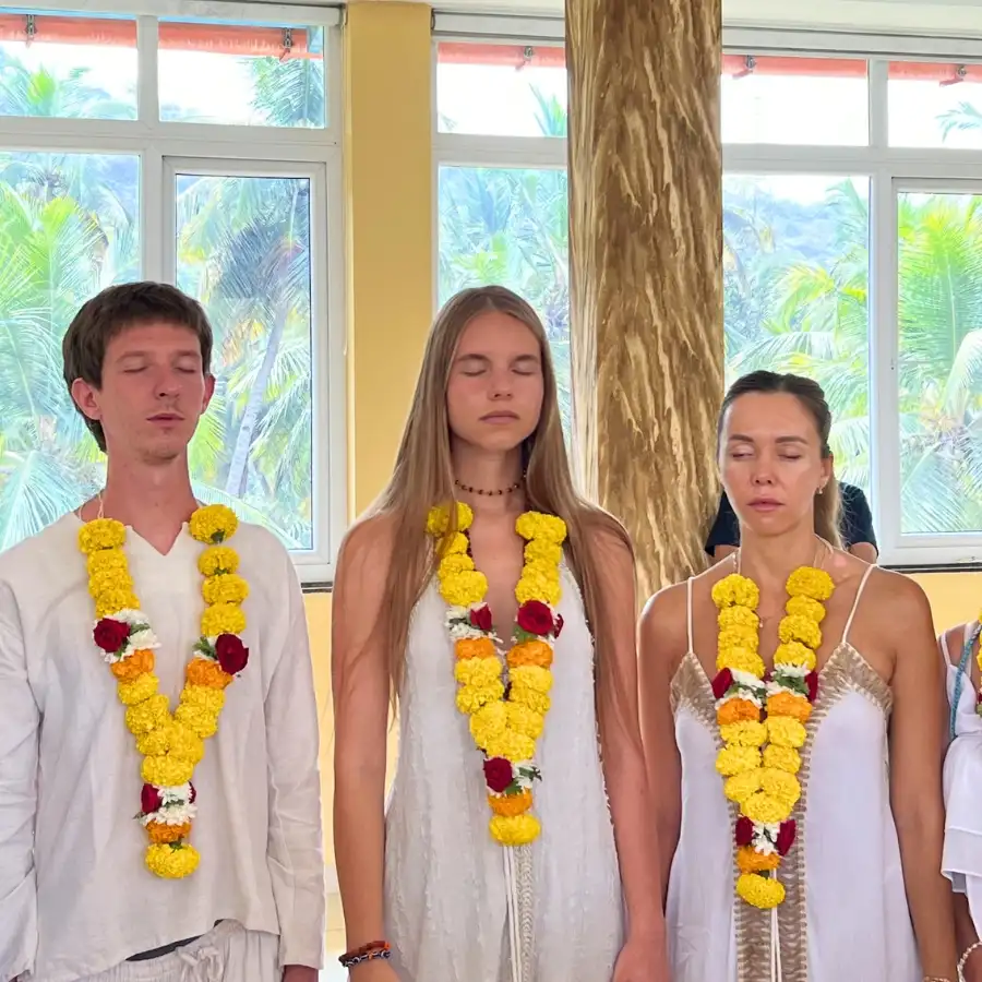 Students of Rishikul Yogshala Holding their 100 Hour Yoga Teacher Training Certificates