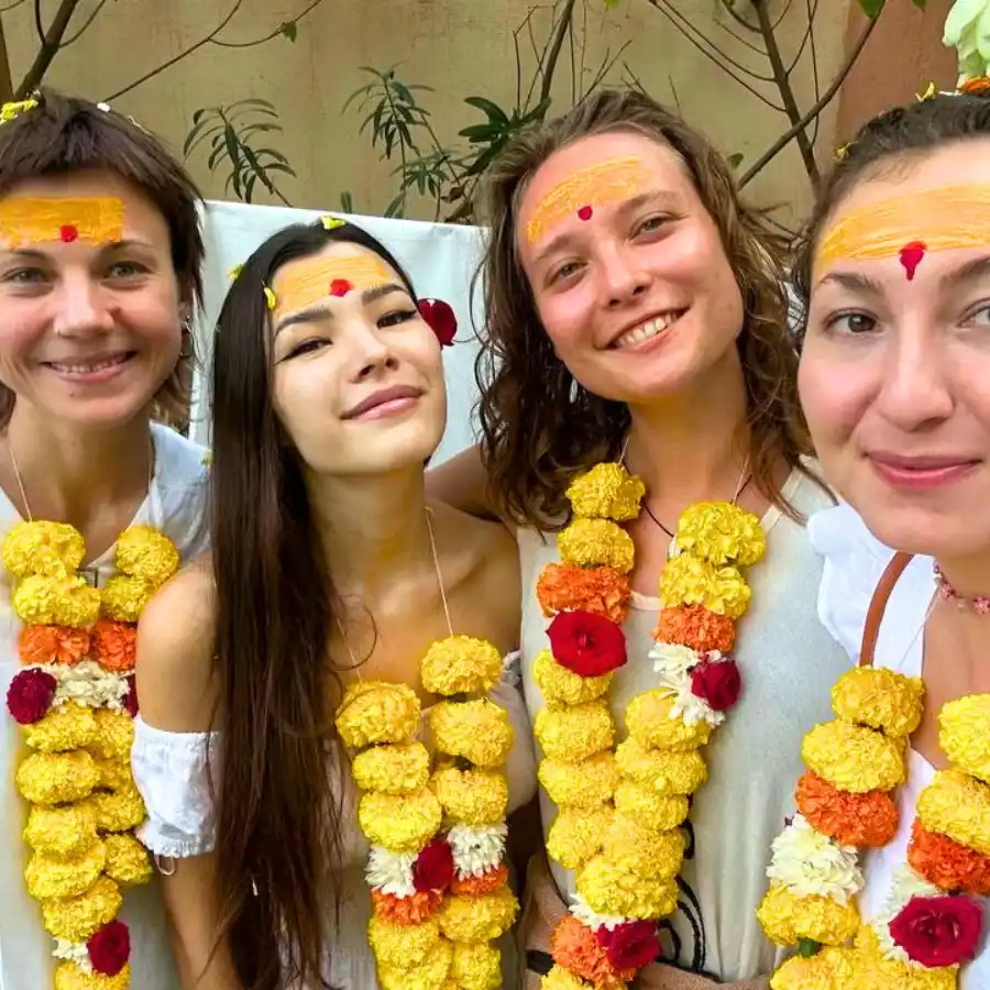 Students of Rishikul Yogshala Holding their 500 Hour Yoga Teacher Training Certificates