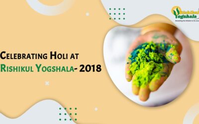 Celebrating Holi at Rishikul Yogshala- 2018