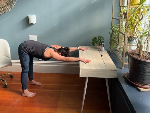 Desk Downward Dog Yoga Pose