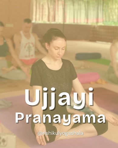 Student Performing Ujjayi Pranayama during 200 hour yttc at Rishikul Yogshala Student Performing Ujjayi Pranayama during 200 hour yttc at Rishikul Yogshala