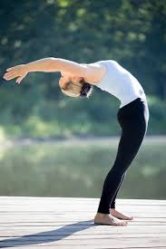 Woman Practicing Anuvittasana (Standing Backbend) Yoga Pose Woman performing Anuvittasana (Standing Backbend) yoga pose