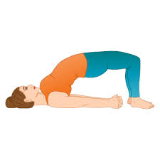 Illustration of a Woman Practicing Setu Bandhasana (Bridge Pose) Yoga. Illustration of a woman performing Setu Bandhasana (Bridge Pose) yoga.
