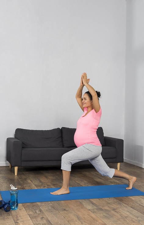 Women Practicing Prenatal Yoga