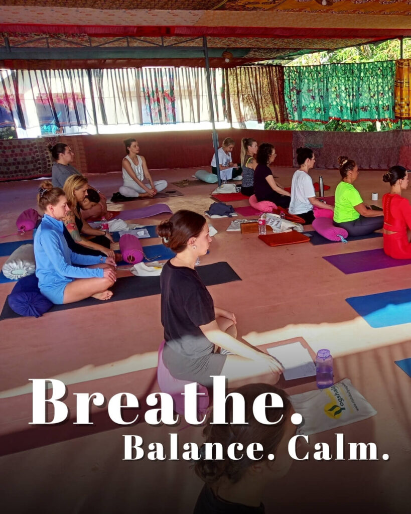 Yoga Student Practicing Breathwork During Yoga Teacher Training at Rishikul Yogshala