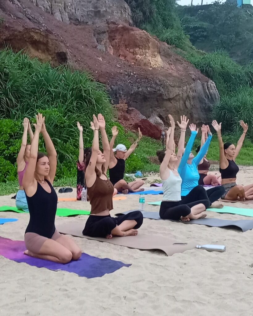 Student Performing Yoga During YTTC Session