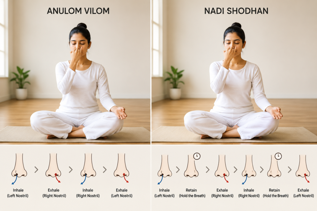 Anulom Vilom Vs Nadi Shodhan: Know the difference 3 Anulom Vilom