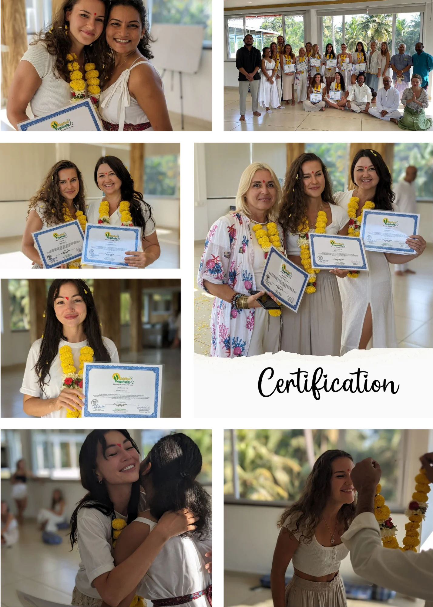 Yoga Students with Their Yoga Teacher Training Course Certificates