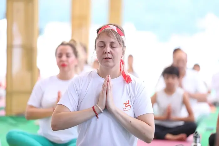 Student Practising Meditation During 200 Hours YTTC