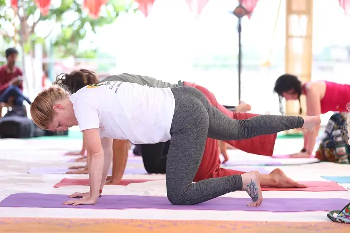 Student Practising Yoga During 200 Hours YTT